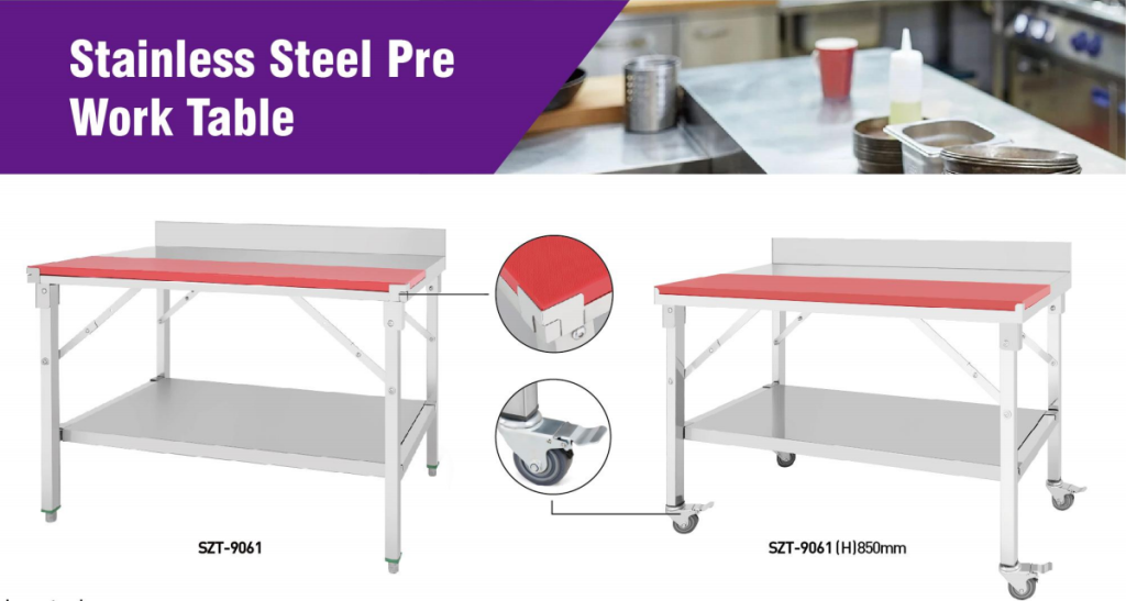 stainless steel kitchen work tables