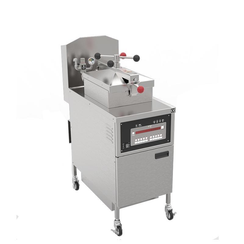 electric floor fryer with built-in filtration